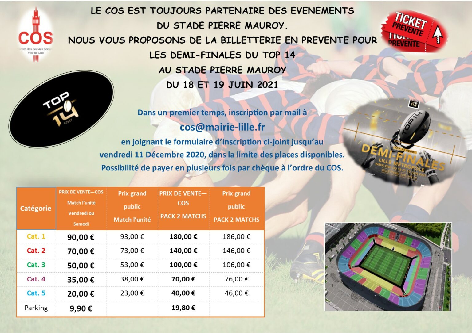 BILLETTERIE RUGBY DEMIFINALES TOP 14